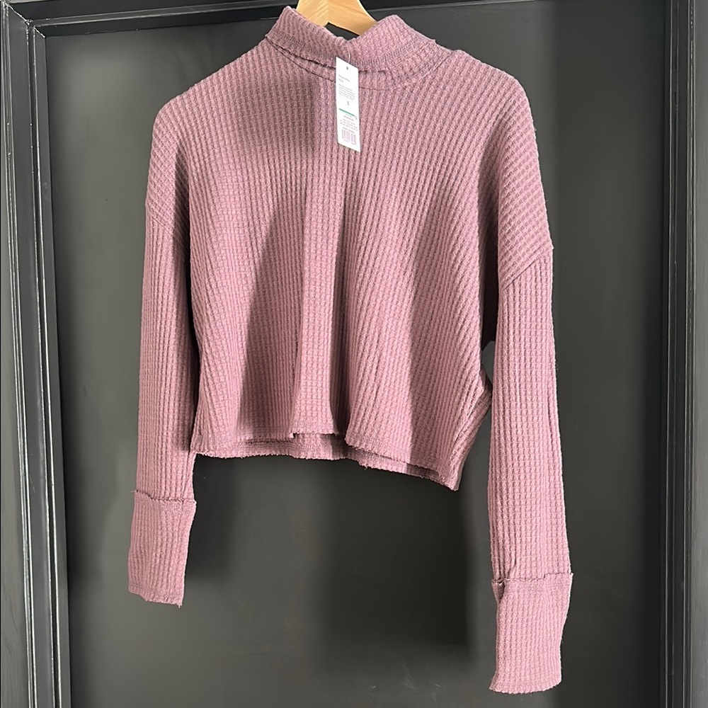 Women's Ribbed Knit Top in Dark Mauve